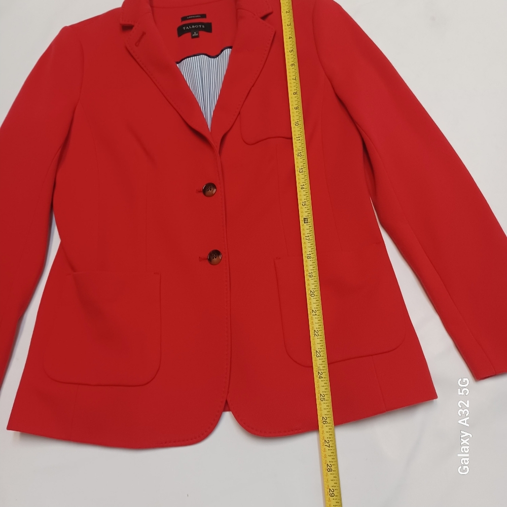 Talbots Vibrant Red Blazer elegance and comfort  Size 8 - Picture 14 of 16